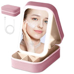 Compact Makeup Vanity with LED Mirror