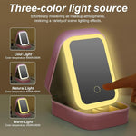 Compact Makeup Vanity with LED Mirror